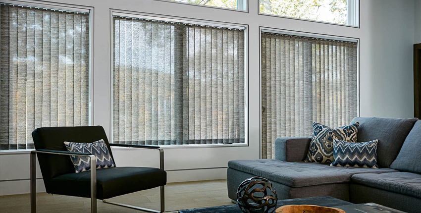 Sleek vertical blinds for modern bedrooms