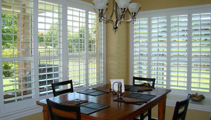Plantation shutters for small space