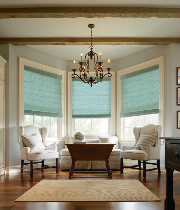 Cascade roman shade